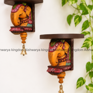 WOODEN HANDICRAFTED ELEPHANT HEAD WITH SLAB - HOME DECOR