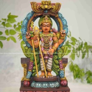 Wooden Arch Thiruchendur Murugan Sculpture - Pooja room Decor