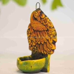 Terracotta Peacock Agal Vilakku – Handmade Clay Pooja Lamp for Home Decor