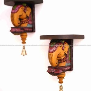 WOODEN HANDICRAFTED ELEPHANT HEAD WITH SLAB - HOME DECOR