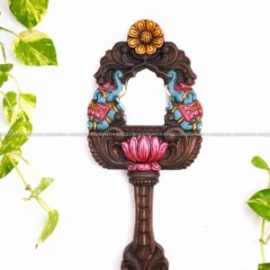 Double Elephant with Flower Hand Mirror | Decorative Elephant Hand Mirror