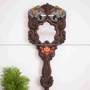 Double Elephant Hand Mirror | Decorative Elephant Handle Hand Mirror