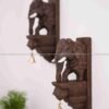 Handicrafted leg elephant wooden wall bracket