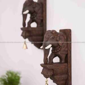 Handicrafted leg elephant wooden wall bracket