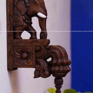 WOODEN HANDICRAFTED ELEPHANT BODHIL - HOME DECOR