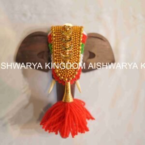 Handcrafted Wooden Elephant Head with Nettipattam | Kerala Traditional Wall Decor