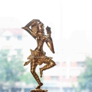 Dancing Lady with Mirror Brass Statue - Home Decor