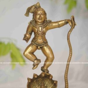 Brass Vintage Kalinga Narthana Krishna Idol - Pooja room Decor
