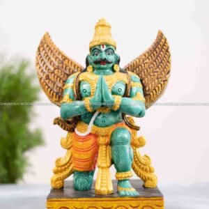 Wooden handicrafted sitting garudan sculpture - Home decor