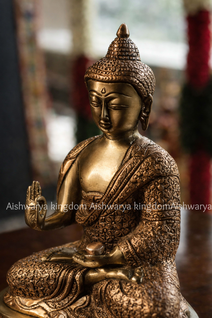 Brass Buddha Sitting Statue - Home Decor - Image 2
