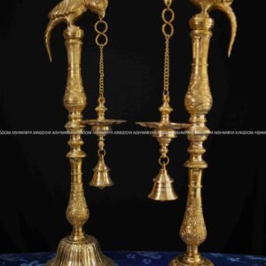 Brass Kuthu Vilakku Gold Liquid Polished – Pooja Room Decor