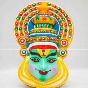 Kathakali Ramar Face Mask Hanging – Traditional Handmade Wall Decor