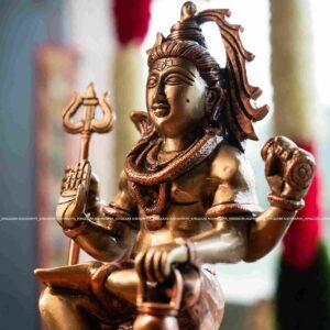 Lord Shivan Sitting Brass Statue - Pooja room Decor