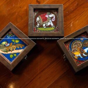Wooden Handicraft Tanjore Glass Painting Jewel Box - Home Decor