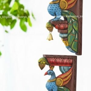 WOODEN FEATHER PEACOCK WALL BRACKET | HOME ENTRANCE DECOR