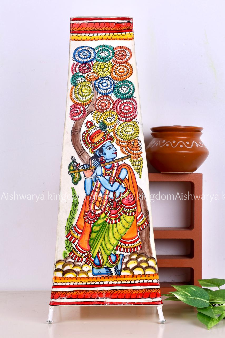 SQUARE LEATHER PUPPET LAMP 16 INCH