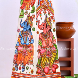 SQUARE LEATHER PUPPET LAMP 16 INCH