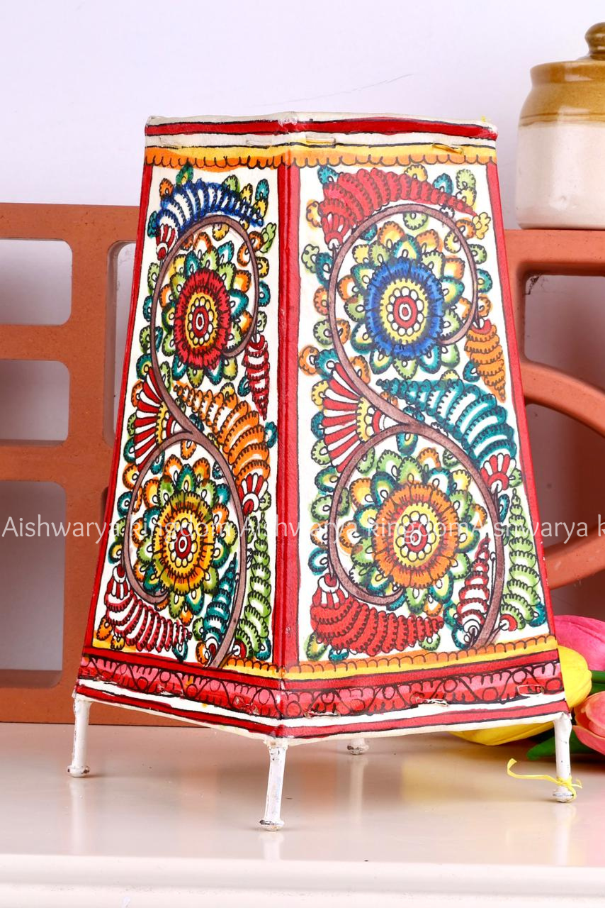 SQUARE LEATHER PUPPET LAMP 8 INCH