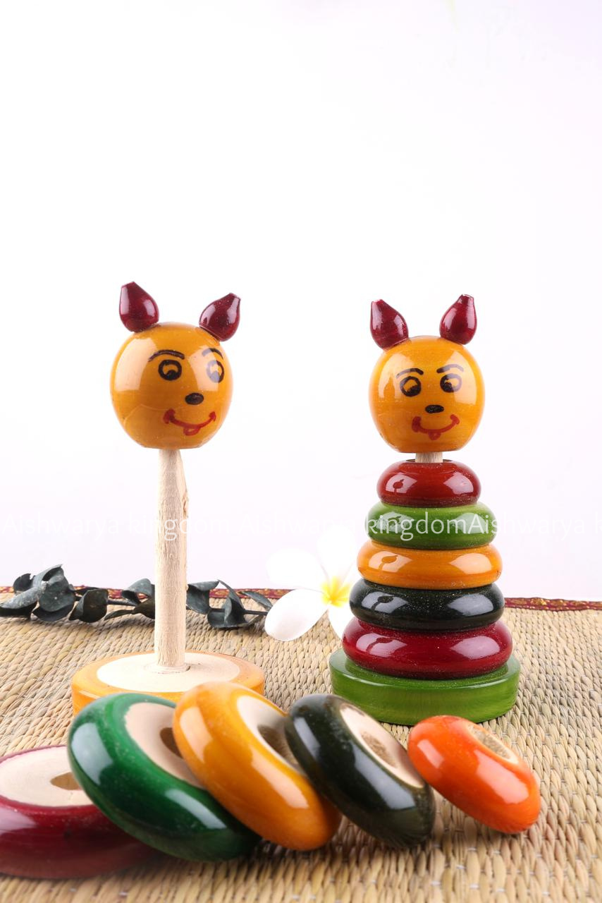 Wooden Small Stacking Rings Rainbow Colors