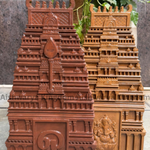 Wooden Handcrafted Temple Gopuram Wall Panel for Home Decor