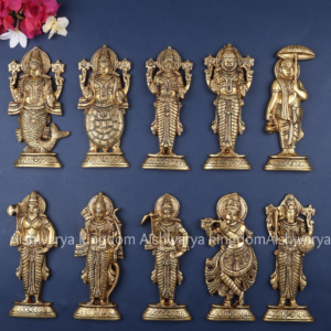 Brass Lord Vishnu Dashavatara Statues Set of 10 | AK Crafts - Pooja Room Decor