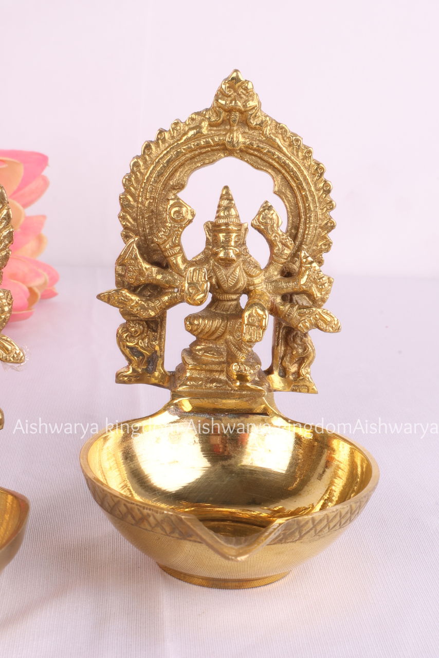 Brass Varahi Amman Vilakku with Arch | AK Crafts - Pooja Room Decor