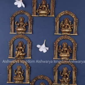 Brass Ashtalakshmi Wall Hanging Set of 8 with Frame | AK Crafts - Pooja Room Decor