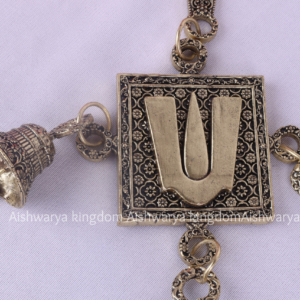 Brass Shankh Chakra Namah Wall Hanging with Three Bells | AK Crafts - Home Decor Items
