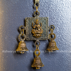 Brass Lakshmi Wall Hanging Statue with Three Bells | AKCrafts - Home Decor