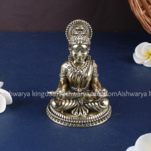 Brass Annapoorani Sitting Silver Finish Statue | AK Crafts - Pooja Room Decor