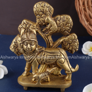 Brass Kalpavriksha Kamadhenu Cow & Calf Statue | AK Crafts - Home Decor Items