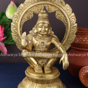 Brass Lord Iyyappan Sitting Statue