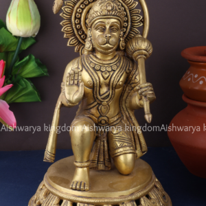 Brass Sitting Hanuman Statue by AK Crafts - Pooja Room Decor