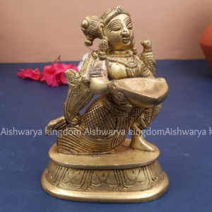 Brass Sitting Paavai Vilakku Statue by AK Crafts - Pooja Room Decor