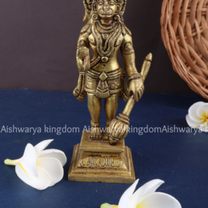 Brass Standing Hanuman with Gada and Blessing Statue | AK Crafts - Pooja Room Decor