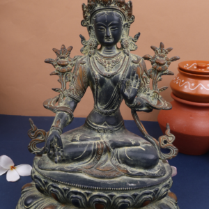Handcrafted Brass Brown Tara Devi Sitting Idol | AK Crafts - Home Decor Items