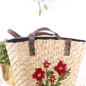 Kauna Grass Handmade Flower Design Bag | AK Crafts - Handmade Bags