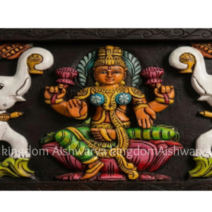Wooden Handicrafts New Gaja Lakshmi Panel Blue & white