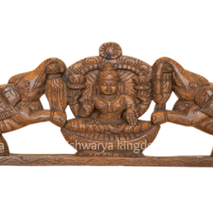 Wooden Handicrafts Antique Style Gaja Lakshmi Wall Mount