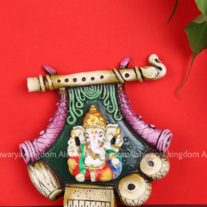Ganesha with Musical Instruments Wall Hanging -Marble Dust