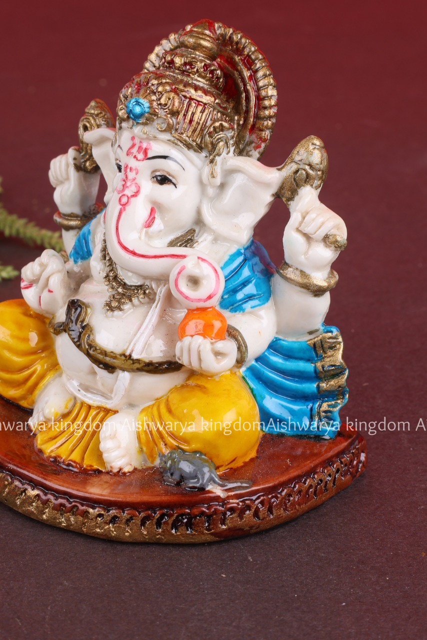 White Ganesha Idol- Marble Dust
