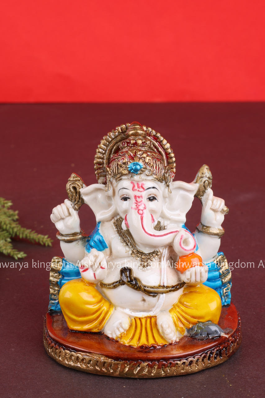 White Ganesha Idol- Marble Dust