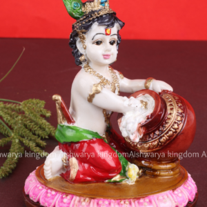 Krishna with Pot Idol - Marble Dust