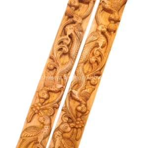 Wooden Handcrafted Peacock Vertical Panel Wall Mount – Home Decor