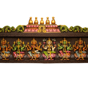Wooden Handicrafts Ashtalakshmi with Temple Beeding Painted Panel