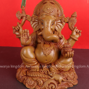 Sitting Ganesha Statue with Blessings - Marble Dust