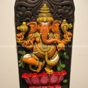 Wooden Handcrafted Yazhi Ganesha Wall Mount – Home Decor
