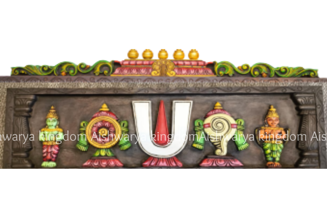 Wooden Handicrafts U Namam Anjaneyar & Garudar with Temple Beeding Painted