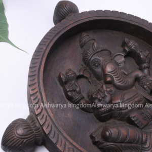 Wooden Handicrafts Carved Flower Wall Plate Ganesha Wall Mount