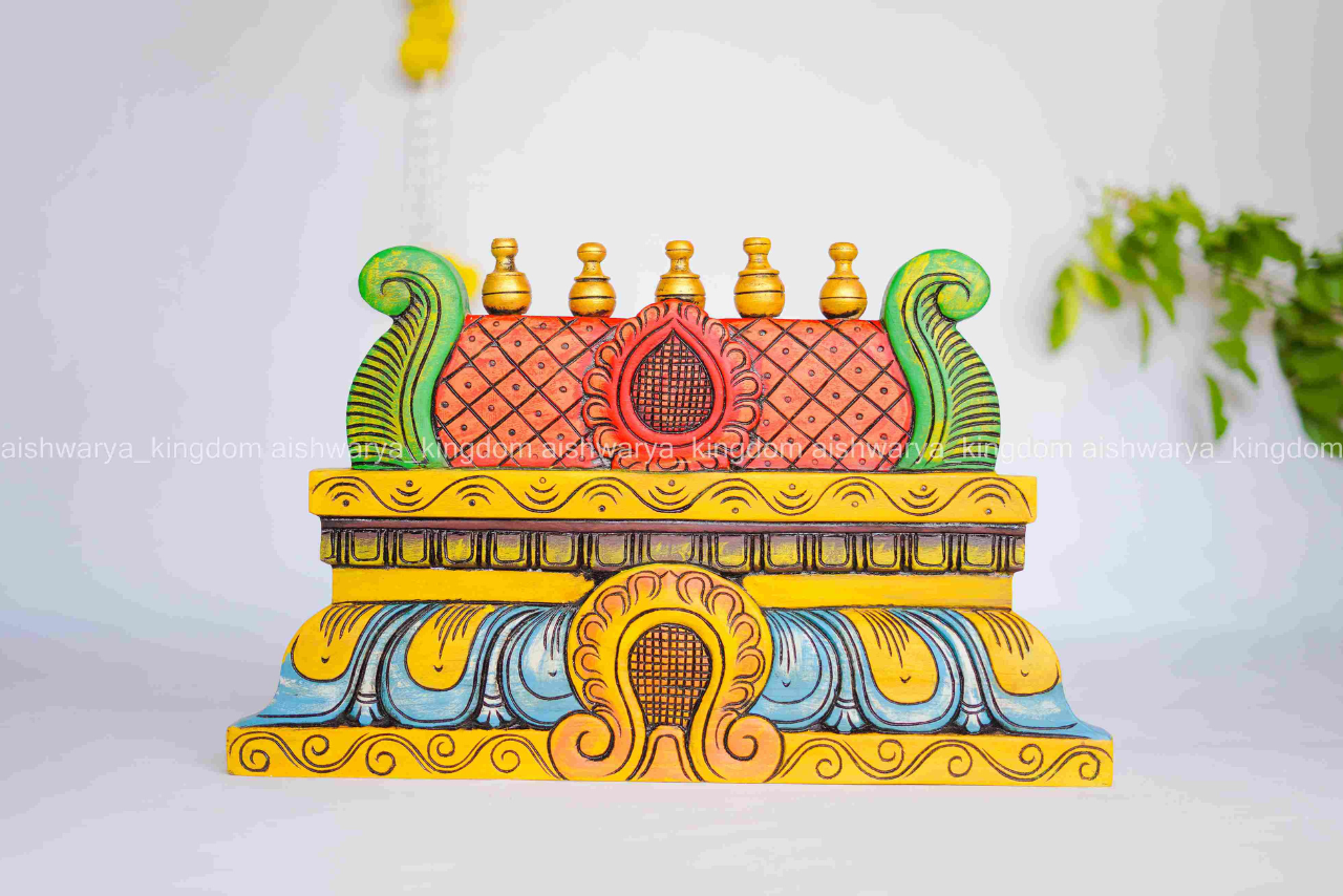 Wooden Handcrafted Gopuram Top Wall Decor – Home Decor
